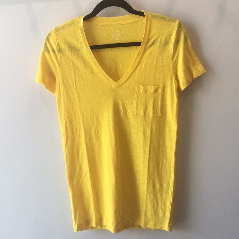 Yellow, front pocket J. crew tee. Never worn